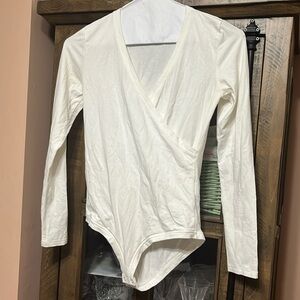 White Bodysuit - Banana Republic - Size: Small - Cotton and Spandex